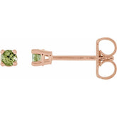 14K Rose 2.5 mm Natural Peridot Earrings